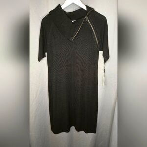 🖤 NWT Calvin Klein Asymmetrical Knit Sweater Dress – Size Large 🖤